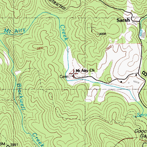 Topographic Map of Mount Airy Church, GA