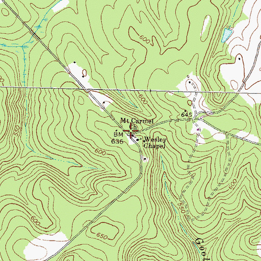 Topographic Map of Mount Carmel Church, GA