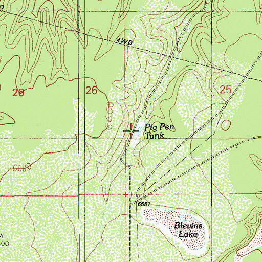 Topographic Map of Pig Pen Tank, AZ