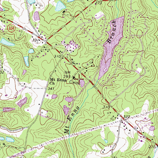 Topographic Map of Mount Enna Church, GA