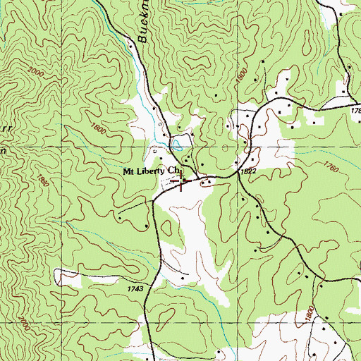 Topographic Map of Mount Liberty Church, GA