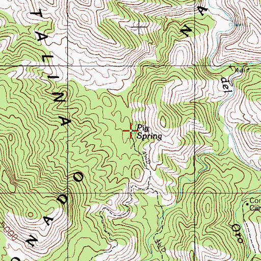 Topographic Map of Pig Spring, AZ