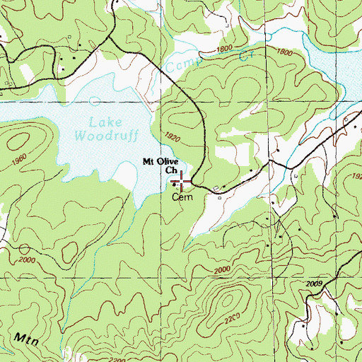 Topographic Map of Mount Olivet School, GA