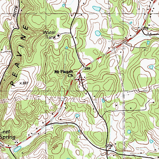 Topographic Map of Mount Pisgah Church, GA