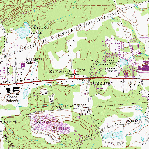 Topographic Map of Mount Pleasant Church, GA
