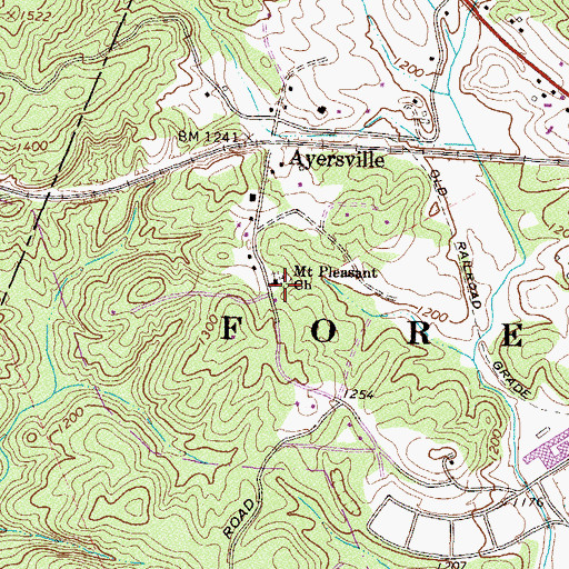 Topographic Map of Mount Pleasant Church, GA
