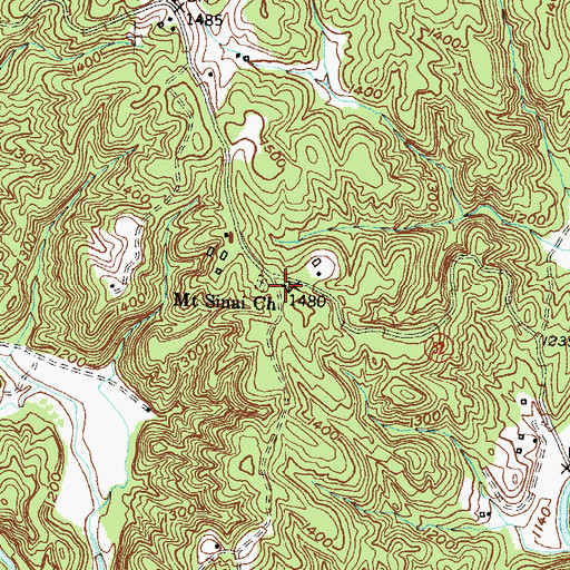Topographic Map of Mount Sinai Church, GA