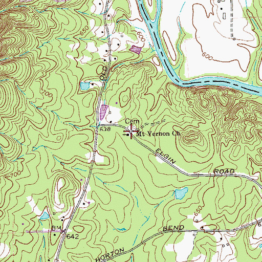 Topographic Map of Mount Vernon Church, GA