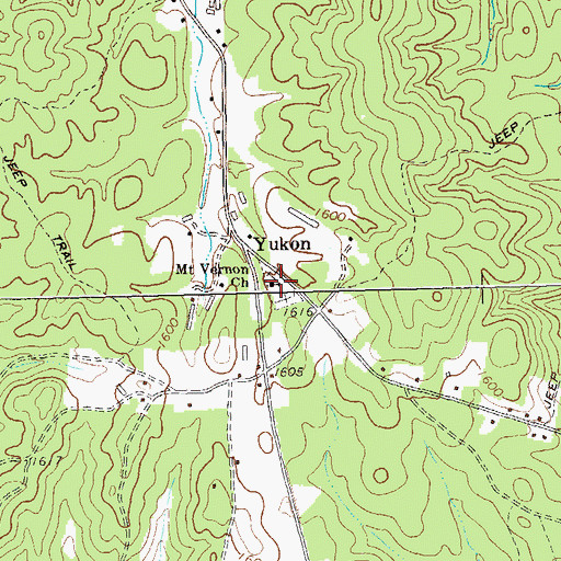 Topographic Map of Mount Vernon Church, GA