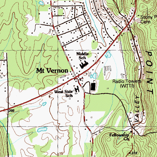 Topographic Map of Mount Vernon Church, GA