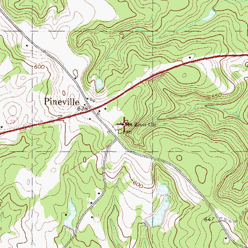 Topographic Map of Mount Zion Church, GA