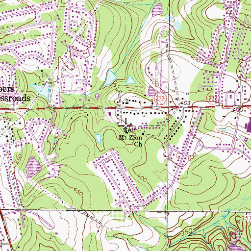 Topographic Map of Mount Zion Church, GA