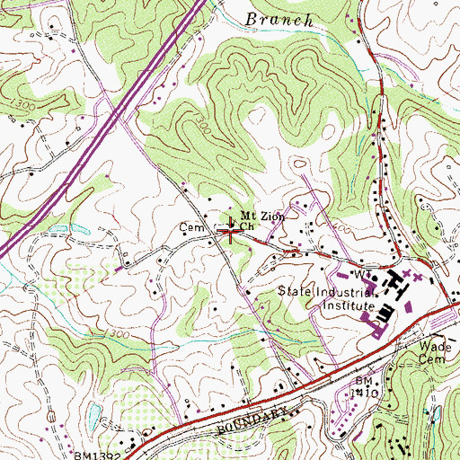 Topographic Map of Mount Zion Church, GA