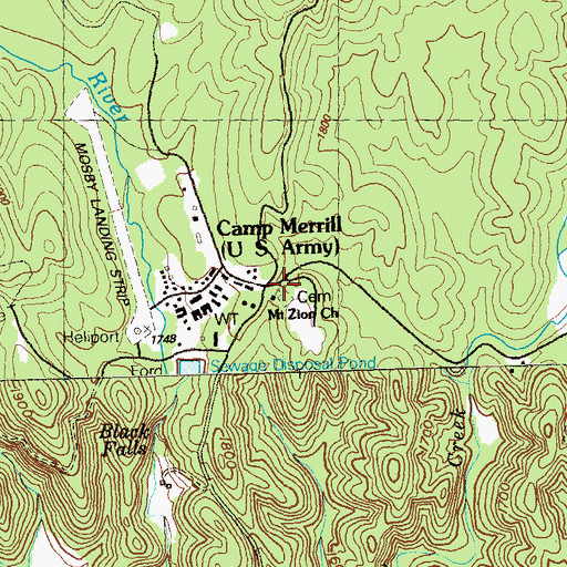 Topographic Map of Mount Zion Church, GA