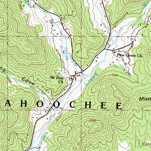 Topographic Map of Mount Zion Church, GA