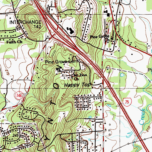 Topographic Map of Mount Zion Church, GA