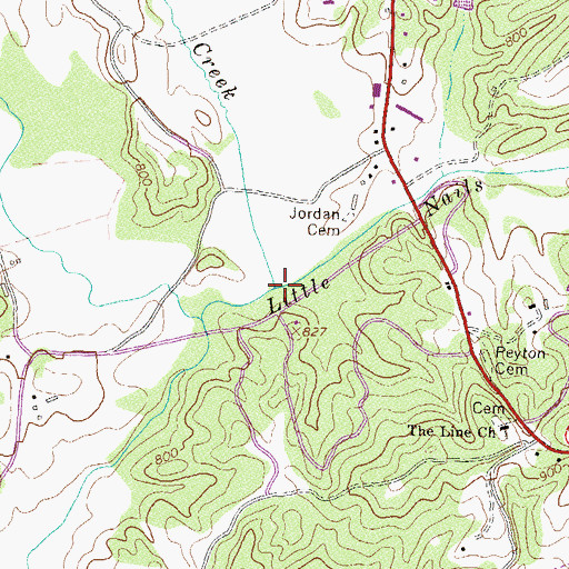 Topographic Map of Mountain Creek, GA
