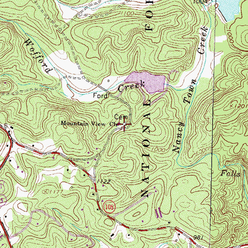 Topographic Map of Mountain View Church, GA