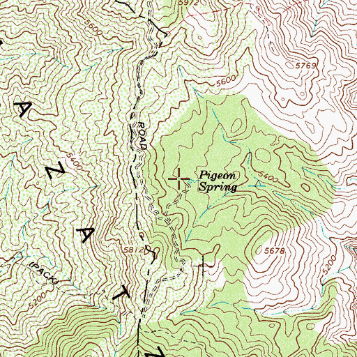 Topographic Map of Pigeon Spring, AZ