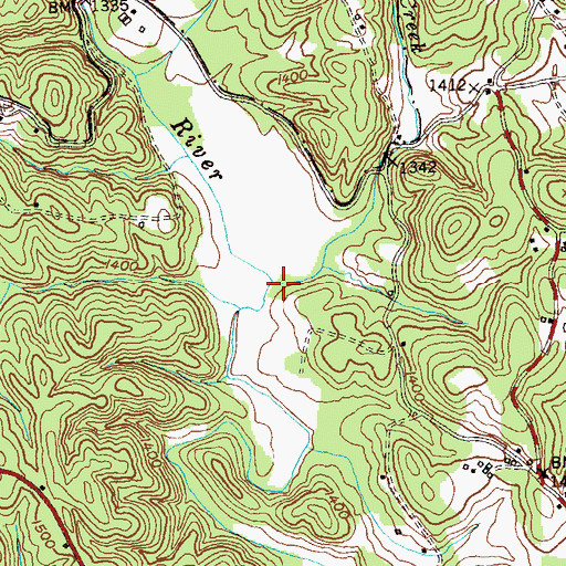 Topographic Map of Mud Creek, GA