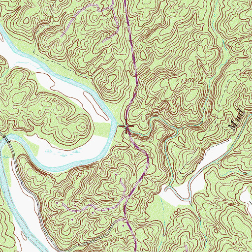 Topographic Map of Mud Creek, GA