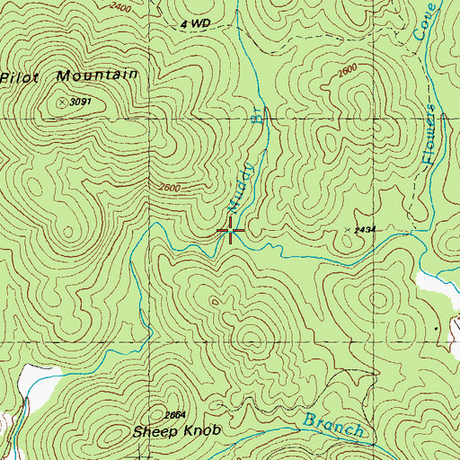 Topographic Map of Muddy Branch, GA