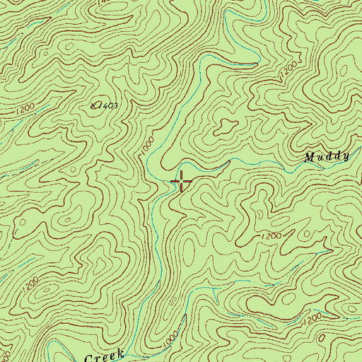Topographic Map of Muddy Branch, GA