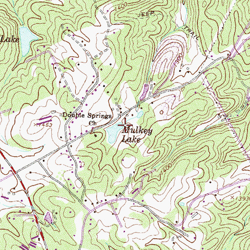 Topographic Map of Mulkey Lake, GA