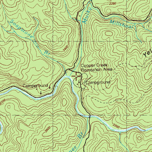 Topographic Map of Mulky Creek, GA