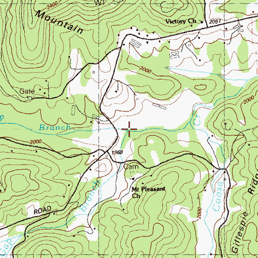 Topographic Map of Mulky Gap Branch, GA