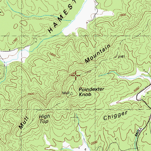 Topographic Map of Mull Mountain, GA
