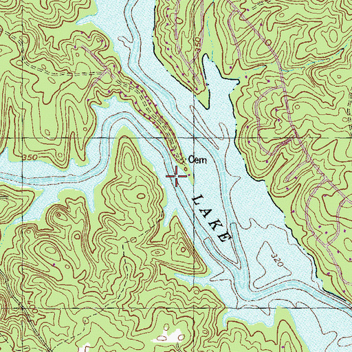 Topographic Map of Murder Creek, GA