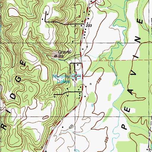 Topographic Map of Murphy Lakes, GA