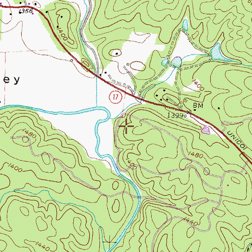 Topographic Map of Nacoochee Valley, GA
