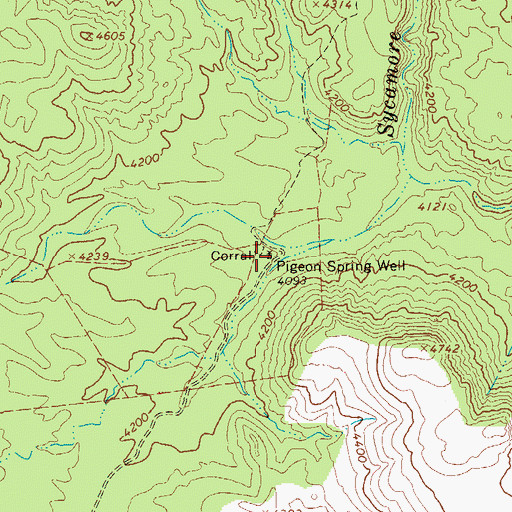 Topographic Map of Pigeon Spring Well, AZ