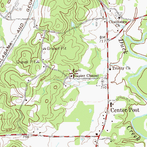 Topographic Map of Napier Chapel, GA
