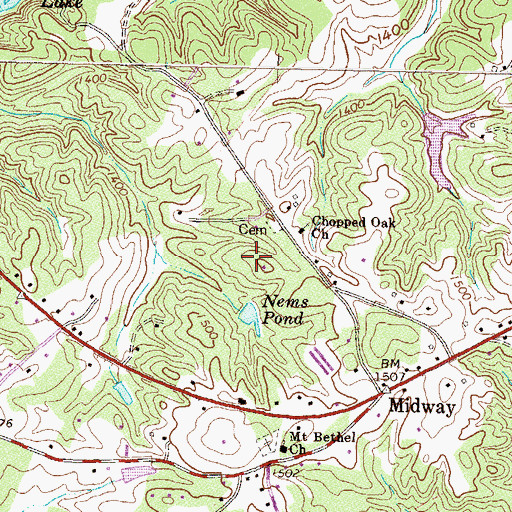 Topographic Map of Nems Pond, GA