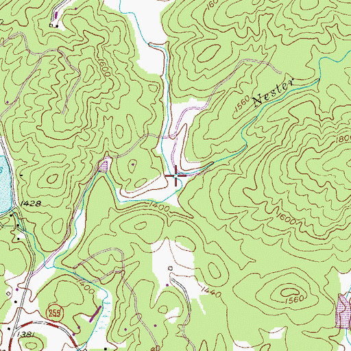 Topographic Map of Nester Branch, GA