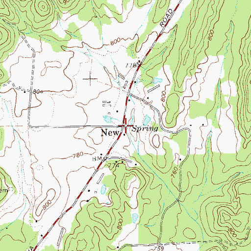 Topographic Map of New, GA