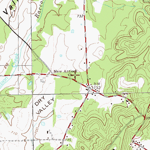 Topographic Map of New Antioch Baptist Church, GA