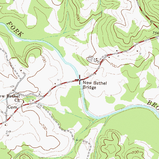 Topographic Map of New Bethel Bridge, GA