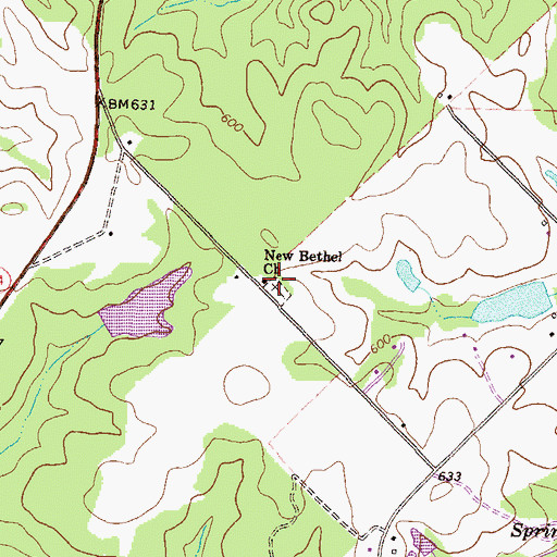 Topographic Map of New Bethel Church, GA