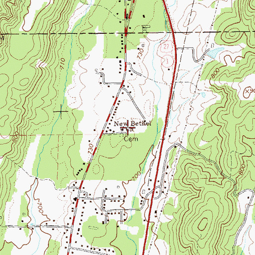 Topographic Map of New Bethel Church, GA