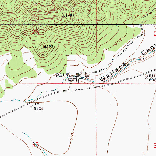 Topographic Map of Pill Tank Number One, AZ