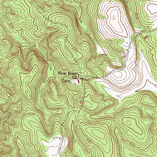 Topographic Map of New Hope Church, GA