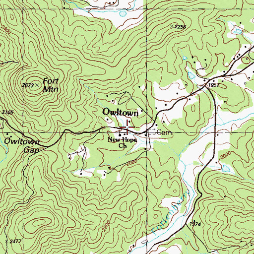 Topographic Map of New Hope Church, GA