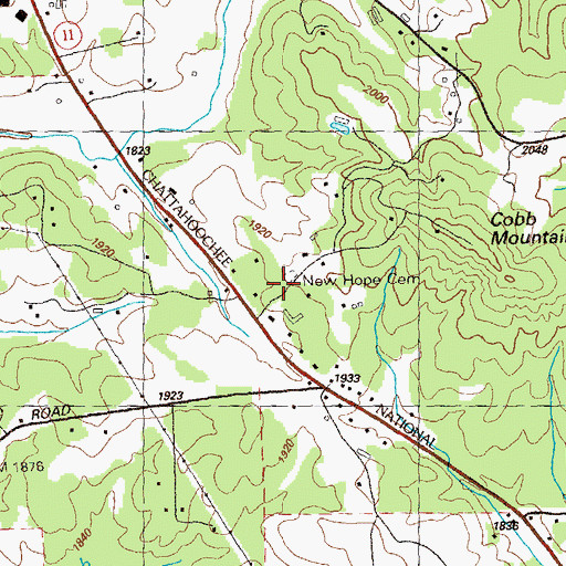 Topographic Map of New Hope Church (historical), GA