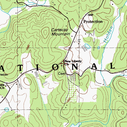 Topographic Map of New Liberty Church, GA