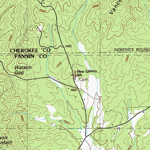 Topographic Map of New Liberty Church, GA