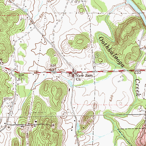Topographic Map of New Zion Baptist Church, GA